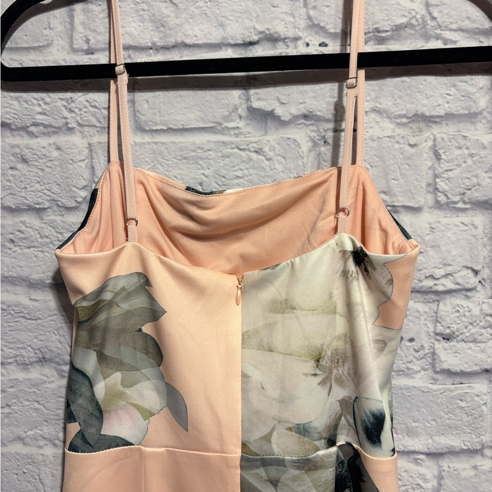 Spicy Sugar Floral Ruffle Hem Midi Dress in Peach Size 10 - Picture 6 of 11
